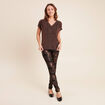T-shirt manches courtes couleur cuivre femme