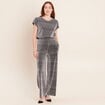 T-shirt manches courtes gris argent femme
