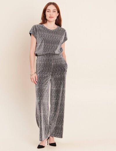 T-shirt manches courtes gris argent femme