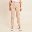Pantalon boyfriend taille haute sable femme