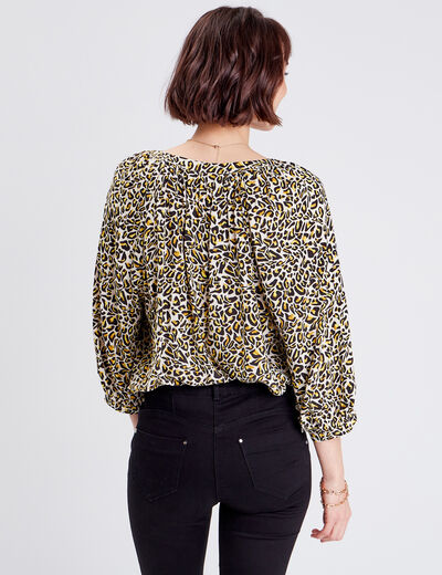 Blouse manches 3/4 beige femme