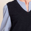 T-shirt 2 en 1 col tunisien manches 3/4 bleu marine femme