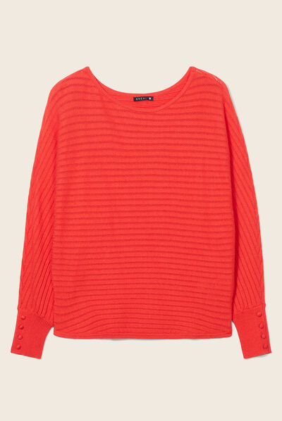 Pull manches longues orange femme