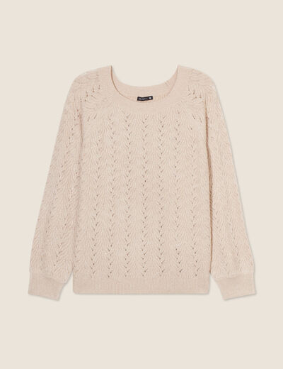 Pull manches longues sequins couleur or femme