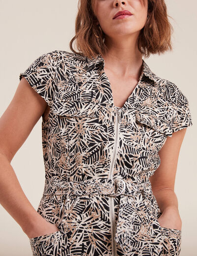 Robe droite zippée noir femme