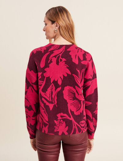 Pull manches longues bordeaux femme