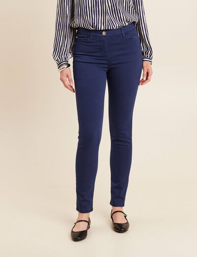 Jean magique ajusté taille standard bleu marine femme