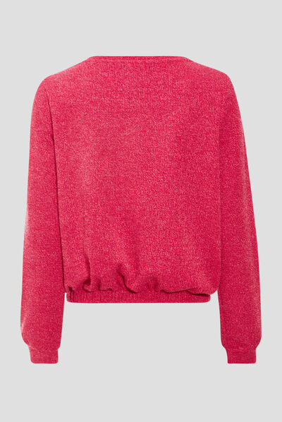 T-shirt manches longues rouge clair femme