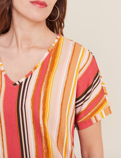 T-shirt manches courtes rose cerise femme