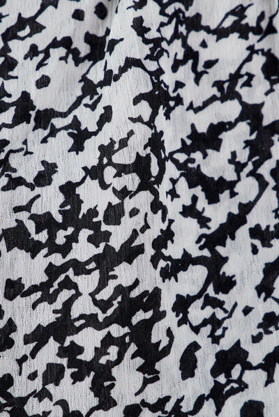 Robe évasée volantée ecru femme