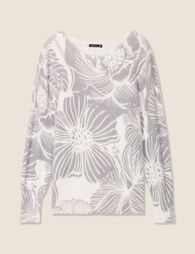 Pull manches longues gris femme