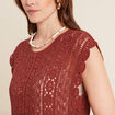 Débardeur macramé marron foncé femme