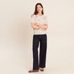 Pull manches courtes d&eacute;tails bijout&eacute;s beige femme