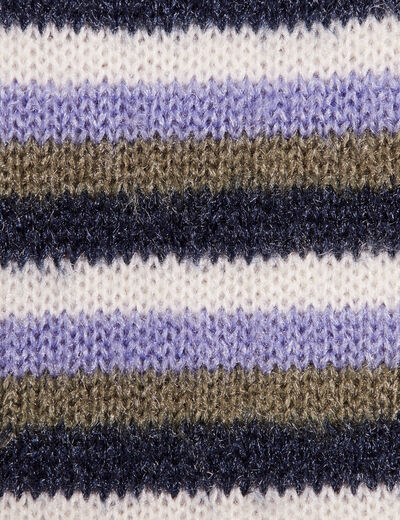 Pull manches longues col rond bleu femme