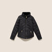 Doudoune d&eacute;perlante droite zipp&eacute;e noir femme