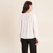 Chemise ample col v manches longues ecru femme