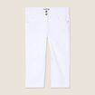 Pantacourt droit 5 poches blanc femme