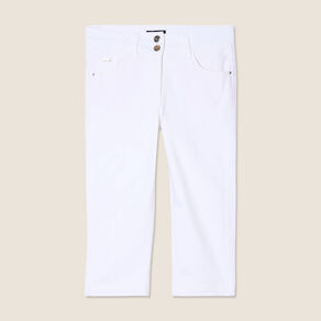 Pantacourt droit 5 poches blanc femme