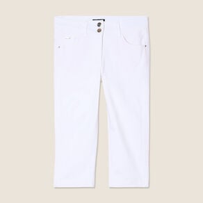 pantacourt droit 5 poches blanc femme Pantacourt droit 5 poches blanc femme