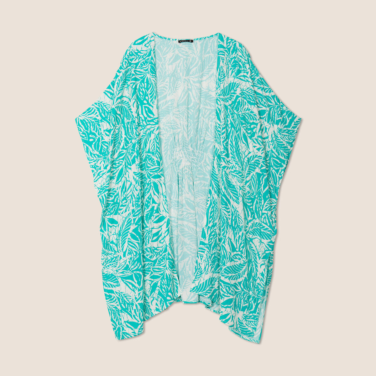 Kimono dos smocké vert émeraude femme