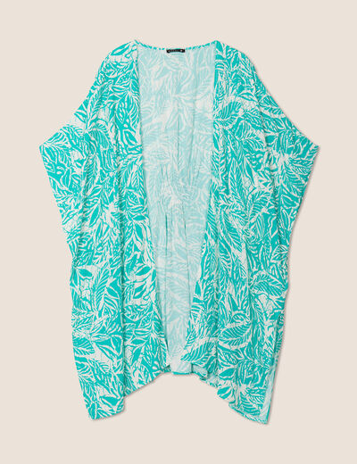 Kimono dos smocké vert émeraude femme