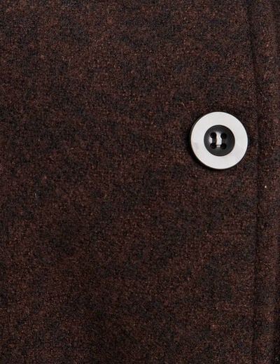 Poncho ceintur&eacute; en polyester recycl&eacute; marron fonc&eacute; femme