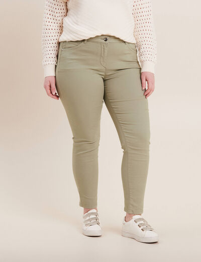 Pantalon léger taille standard 7/8ème vert clair femme