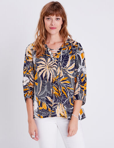Blouse manches 3/4 blanc femme