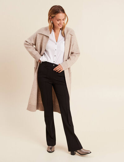 Pantalon bootcut maille milano noir femme