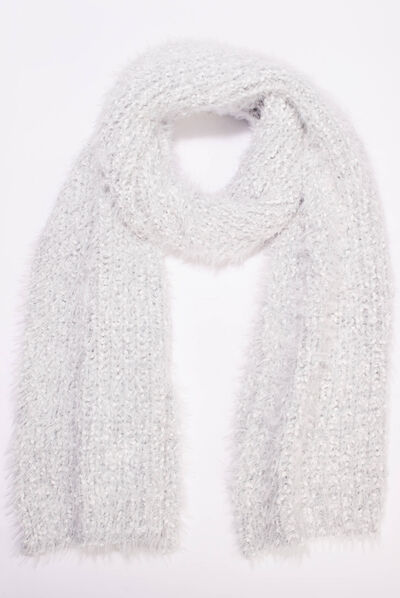 Lot bonnet et écharpe gris clair femme