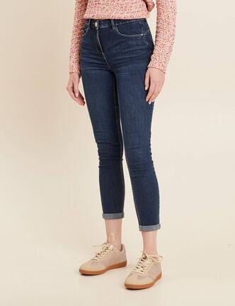 Jeans ajusté taille standard 7/8ème denim brut femme