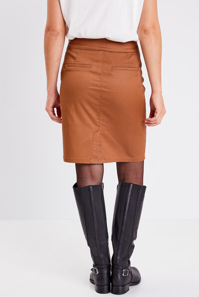 Jupe droite marron femme