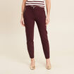 Pantalon chino ajusté 7/8ème bordeaux femme