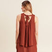 Blouse sans manches marron foncé femme