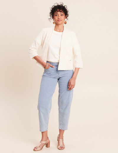 T-shirt manches courtes ecru femme