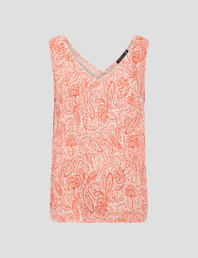 Blouse sans manches ecru femme