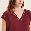 T-shirt manches courtes bordeaux femme