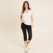 Pantacourt droit taille standard noir femme