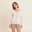 Pull manches longues creme femme