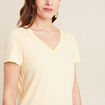 T-shirt manches courtes jaune clair femme