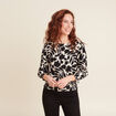 Blouse manches 3/4 noir femme
