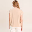 T-shirt droit col rond manches courtes sable femme