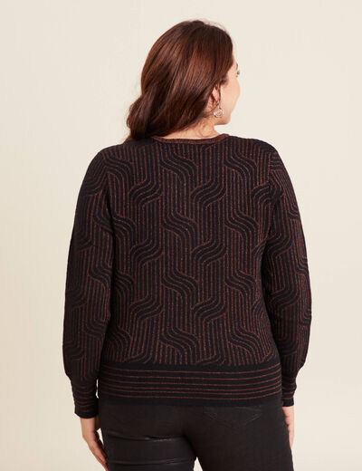 Pull manches longues marron femme