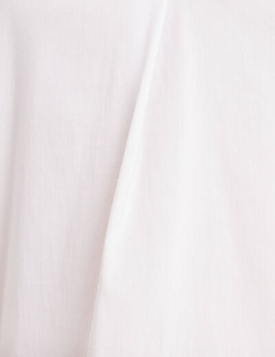 Chemise droite manches longues blanc femme