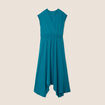 Robe évasée taille smockée vert femme