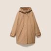 Parka &agrave; capuche taille ajustable taupe femme