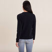 Gilet manches longues zippé bleu marine femme