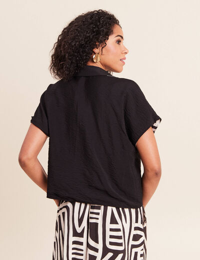 Chemise r&eacute;versible ample manches courtes noir femme