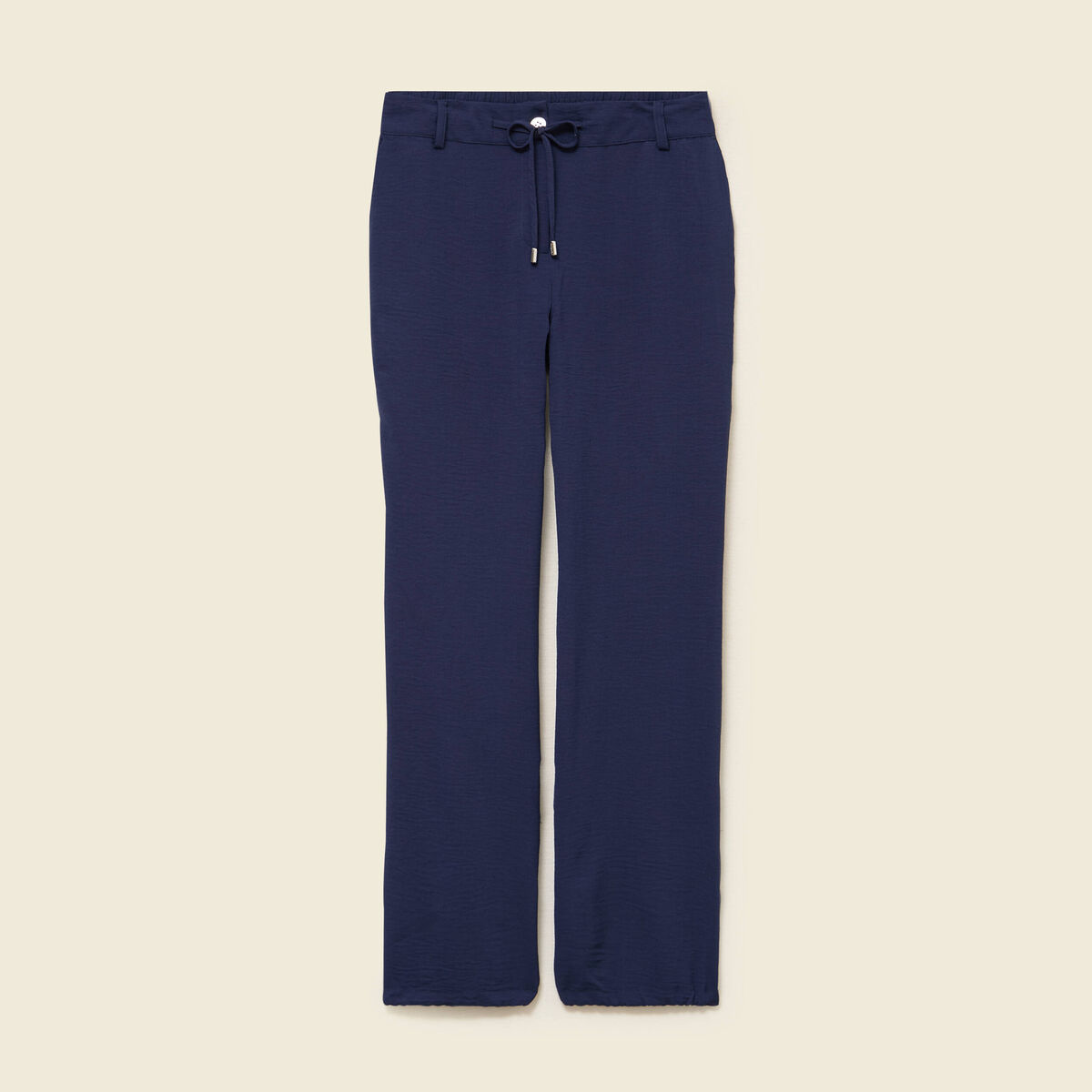 Pantalon large taille standard bleu foncé femme