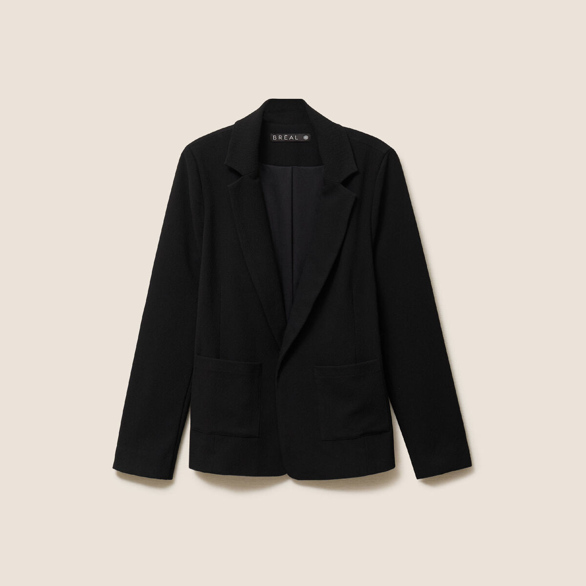 Veste tailleur cintr&eacute;e noir femme